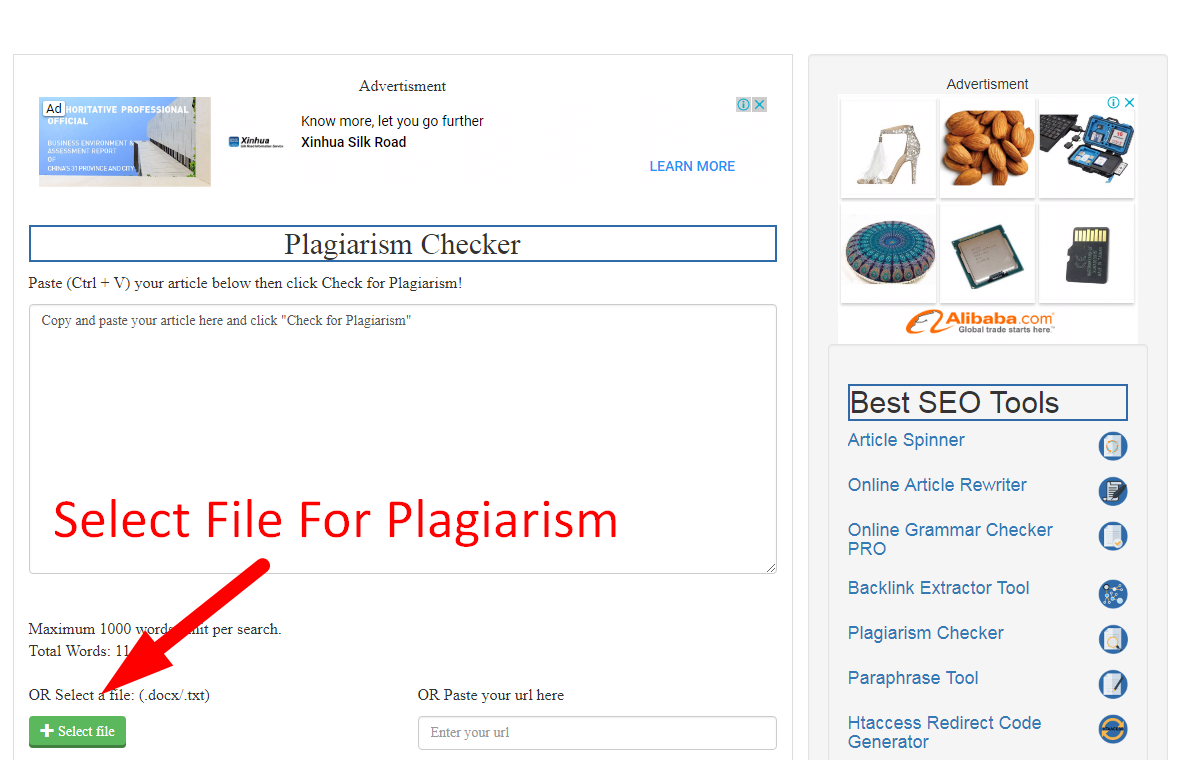 checking document for plagiarism