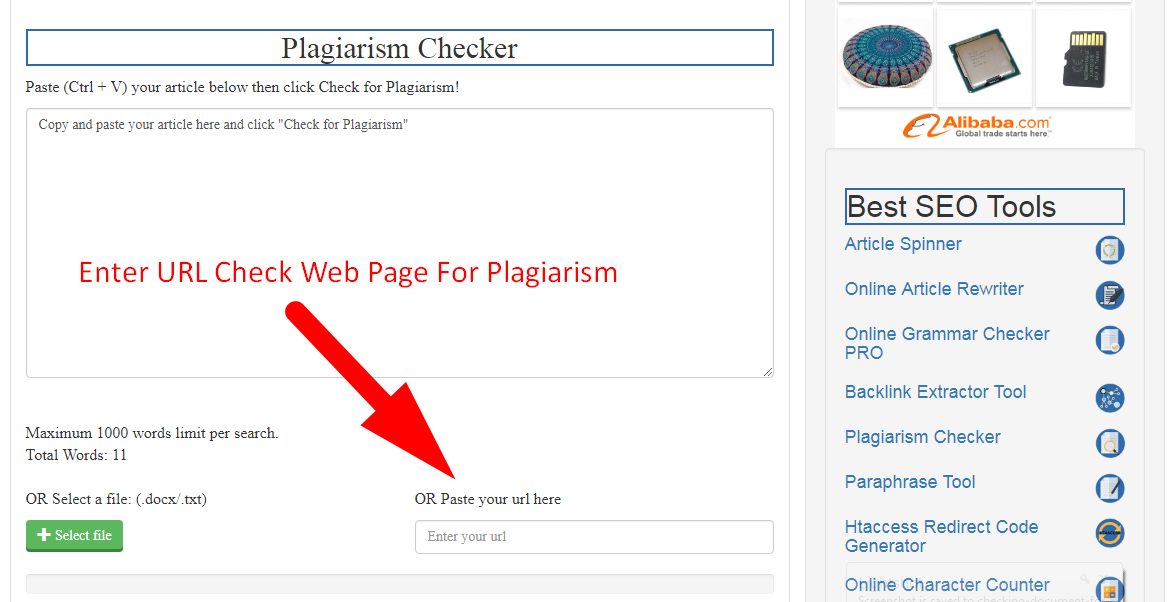 checking url plagiarism