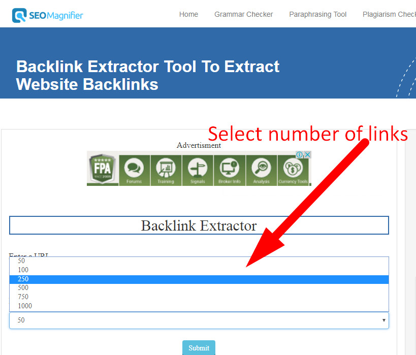 Extracting Website Backlinks