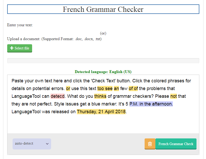 Grammar Checker French