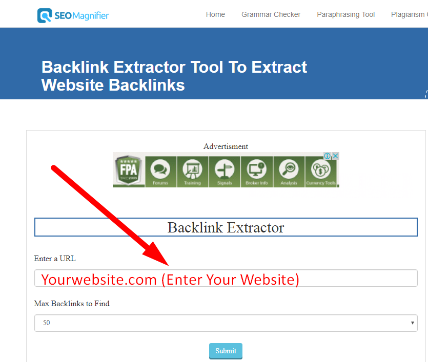 Using Backlink Extractor Tool