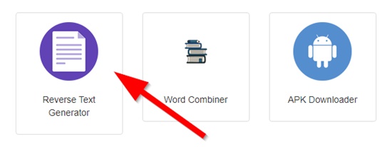 How to generate reverse text online step 1