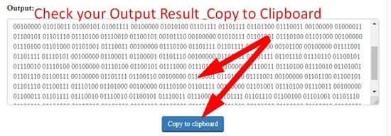 How to use text to binary tool step 4