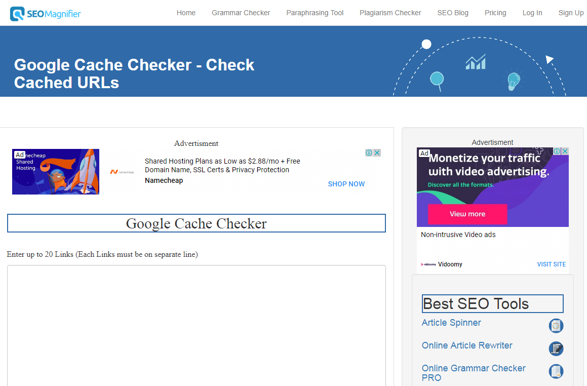 Google Cache Checker Check Cached URLs SEO Magnifier