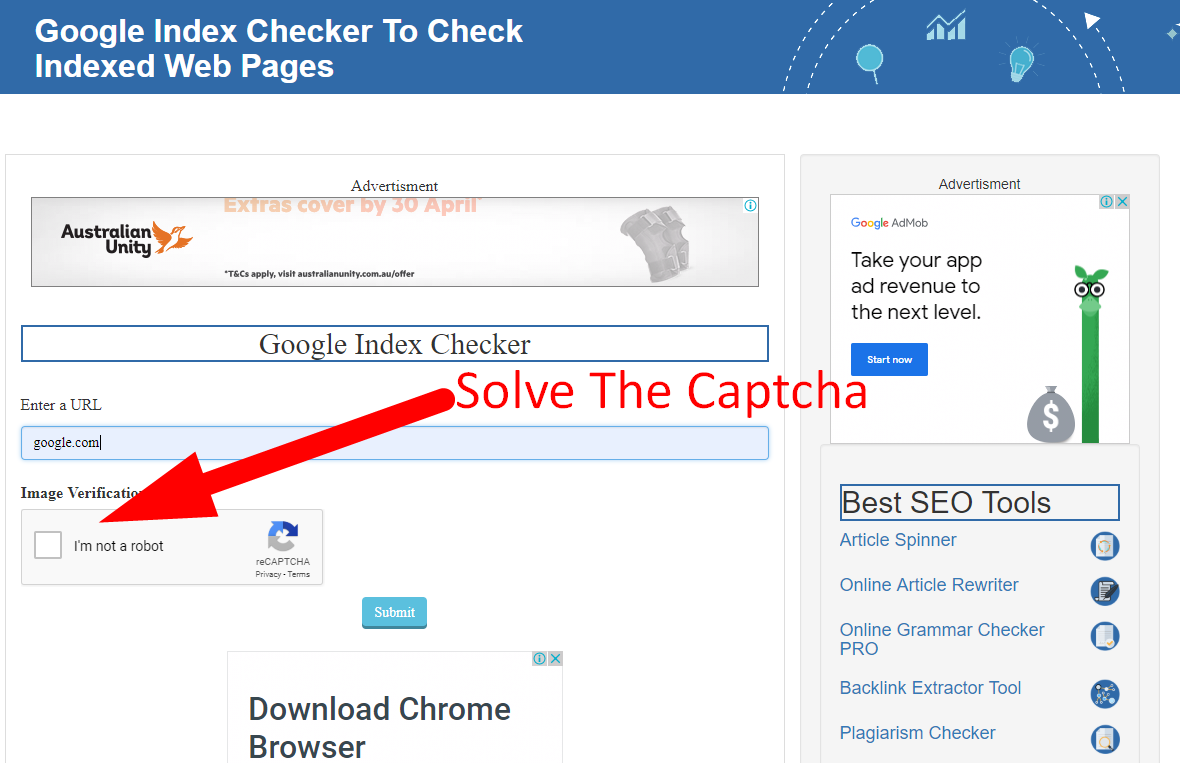 how to check google index pages step 2