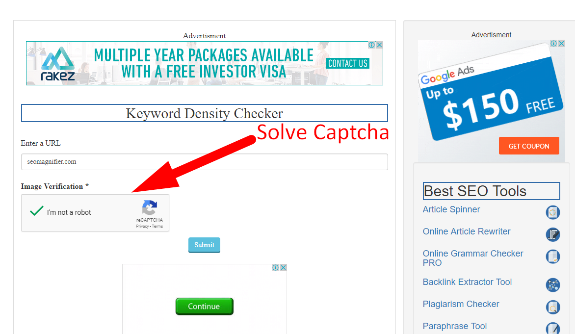 How to check keyword density step 2