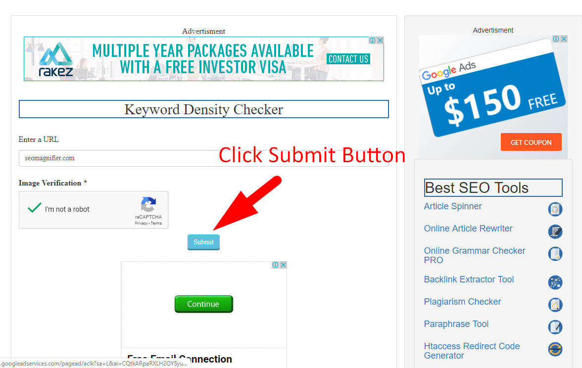 How to check keyword density step 3