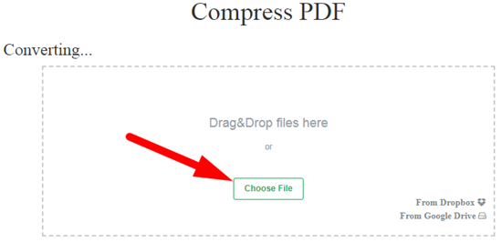 How to compress pdf online step 2