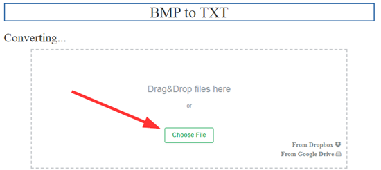 How to convert bmp to txt file online step 2