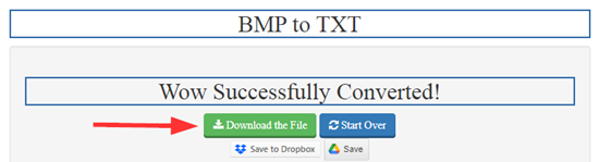 How to convert bmp to txt file online step 4