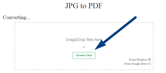 How to convert JPG to pdf online step 2