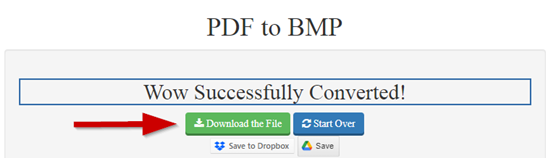 How to convert pdf to bmp online step 4