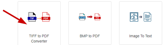 How to convert tiff image to pdf online step 1