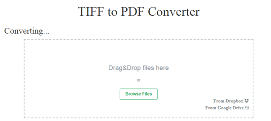 How to convert tiff image to pdf online step 2