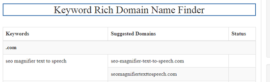 How to find keyword rich domain name online step 5