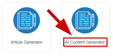 Choose Ai Content Generator Tool step 1