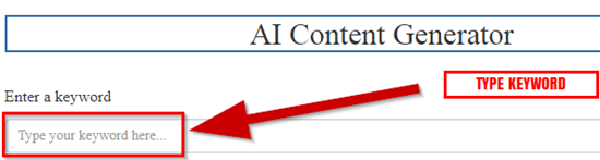 How to generate free ai content online step 2