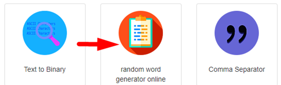 How to generate random words online step 1