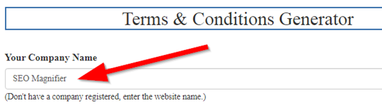 How to generate terms and conditions online step 2