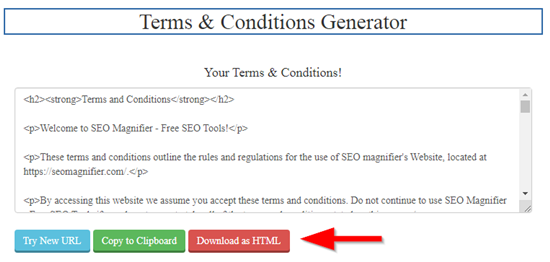 How to generate terms and conditions online step 6