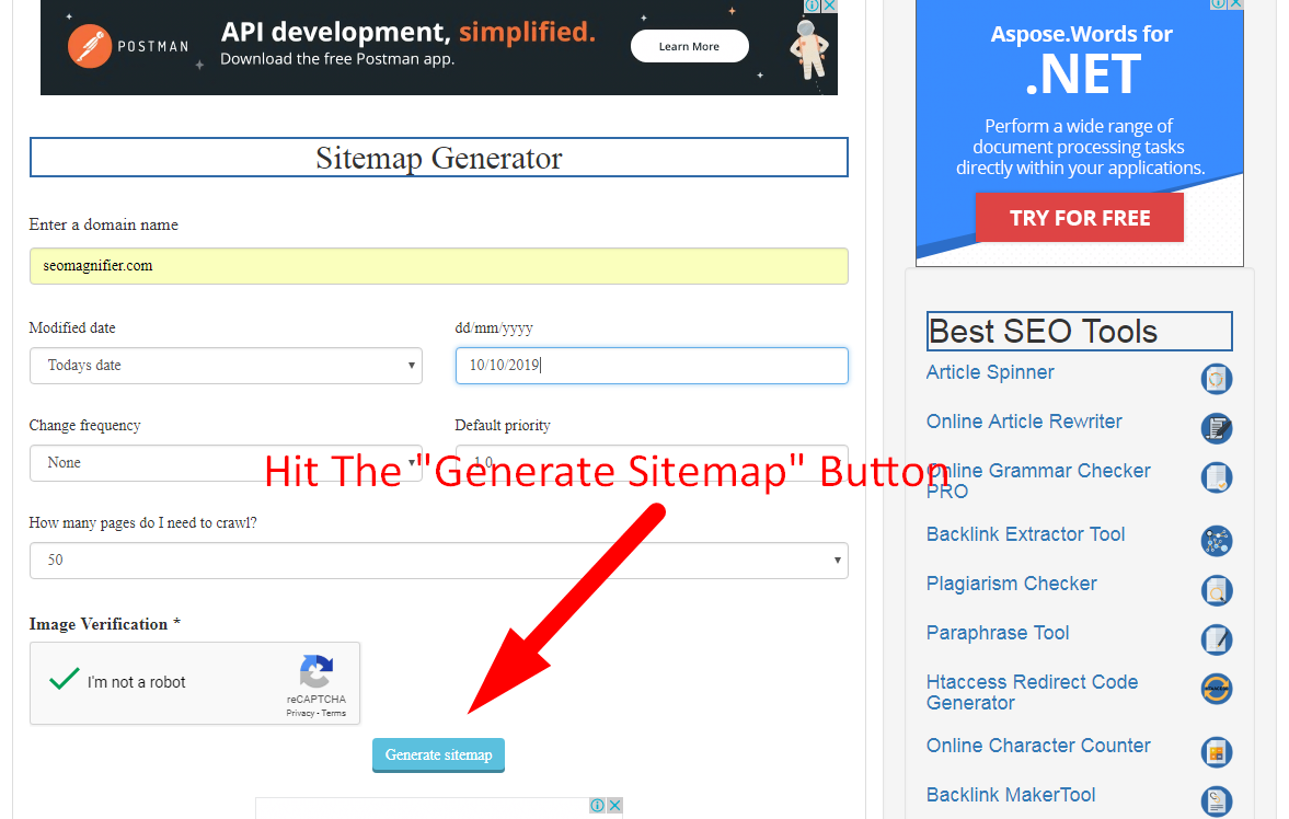 how to generate xml sitemap step 6