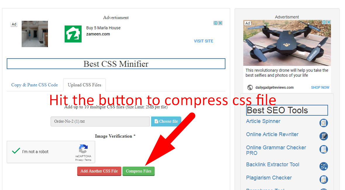 how to minify css code step 4