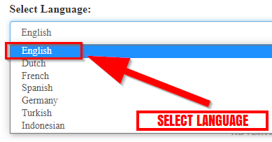 Select Language step 2