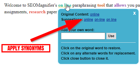 seo magnifier online paraphrasing tool (free)