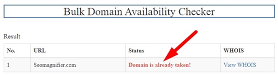 How to search bulk domains step 4