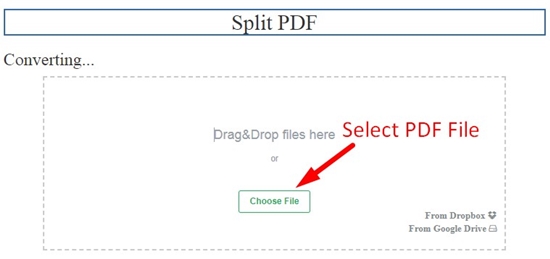 How to split pdf online step 2