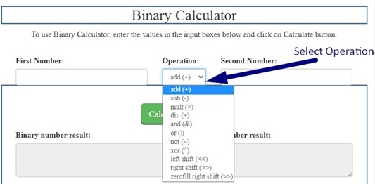 How to use binary calculator step 2