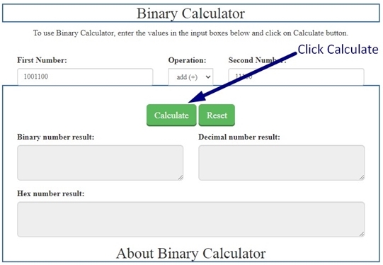 How to use binary calculator step 3