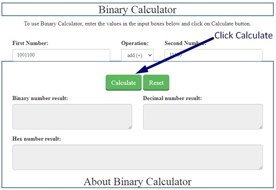 Binary online deals calculator