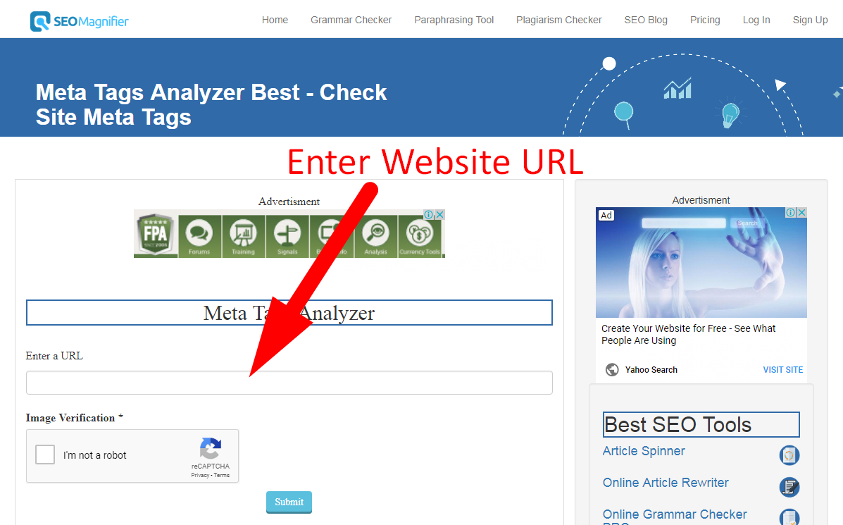 meta tags analyzer tool using