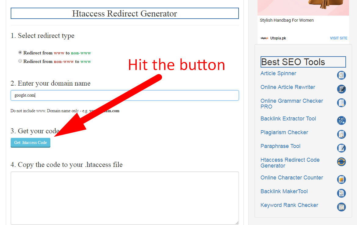 Redirect Generator - Htaccess Generator | SEO Magnifier